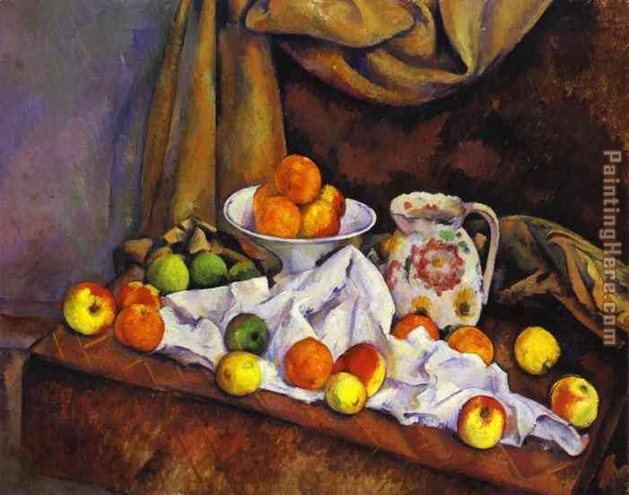 Still Life with Fruit Pitcher and Fruit-Vase painting - Paul Cezanne Still Life with Fruit Pitcher and Fruit-Vase art painting